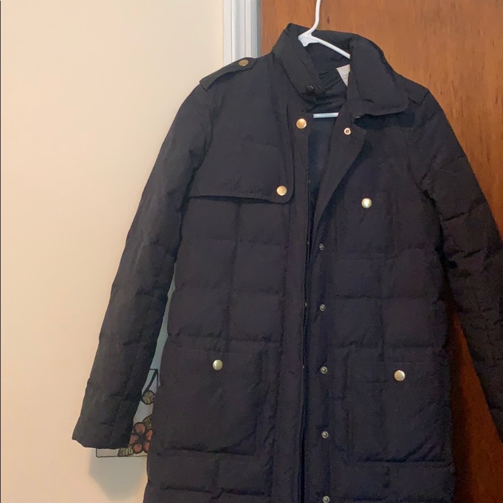 J.Crew Knee Length Quilted Down Jacket